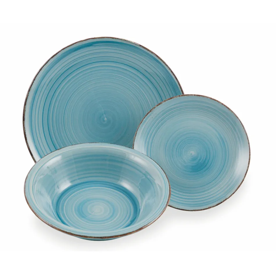 Servis nádobí v odstínech tvrdé dolomitské modré 18 kusů – Abruzzo Viadurini