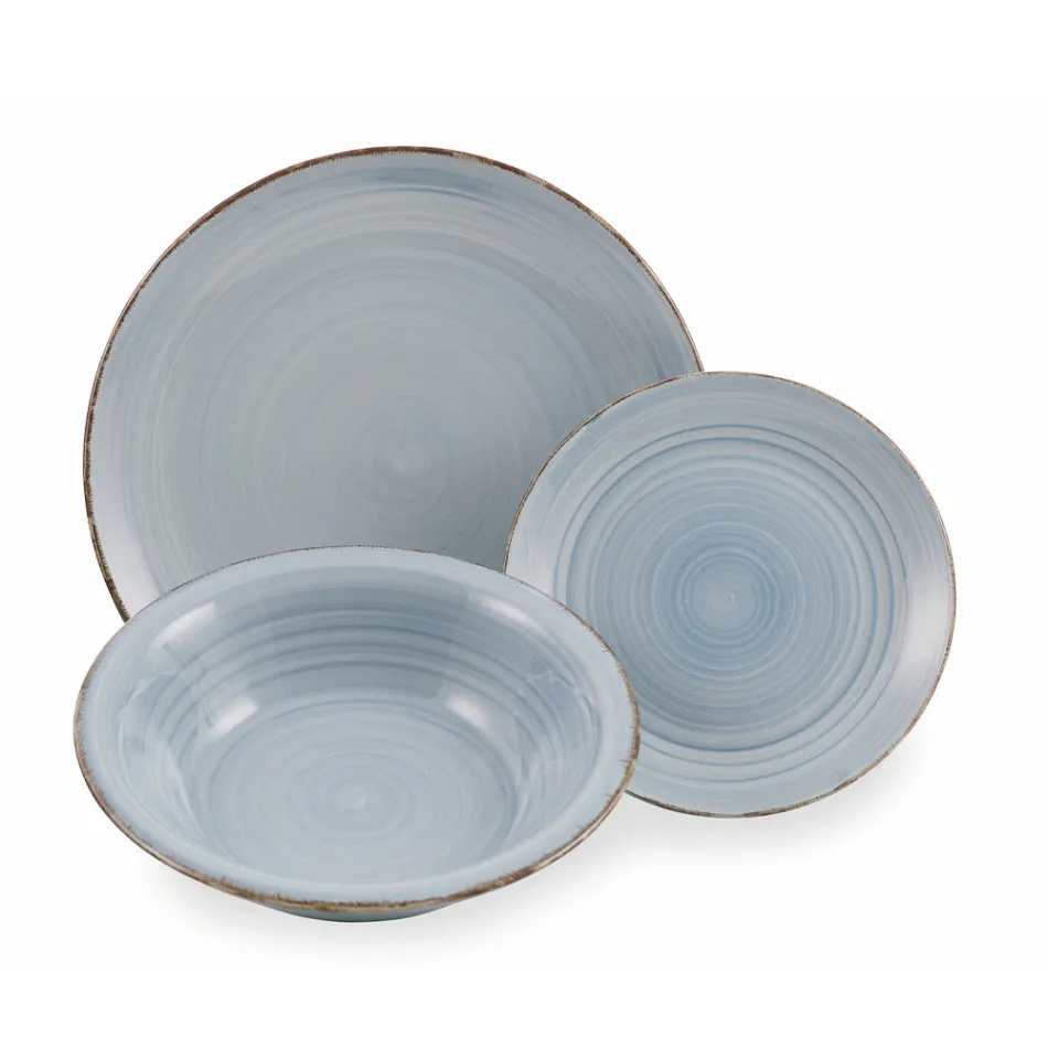 Servis nádobí v odstínech tvrdé dolomitské modré 18 kusů – Abruzzo Viadurini