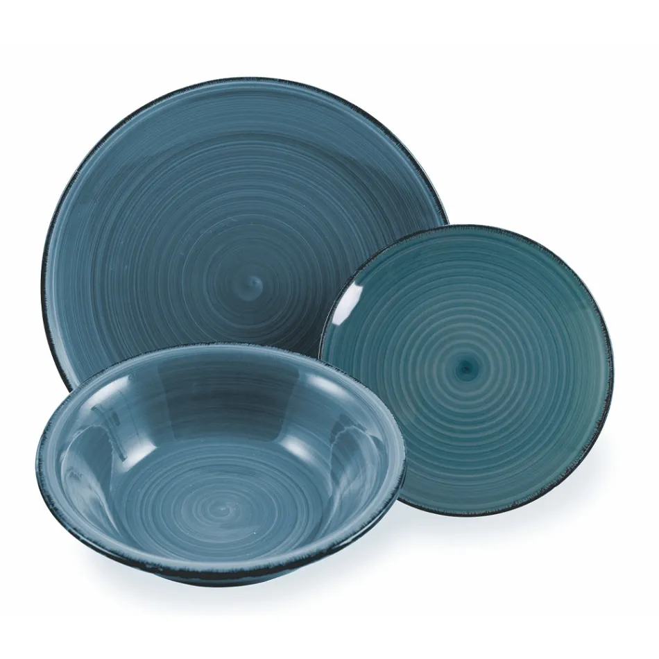 Servis nádobí v odstínech tvrdé dolomitské modré 18 kusů – Abruzzo Viadurini