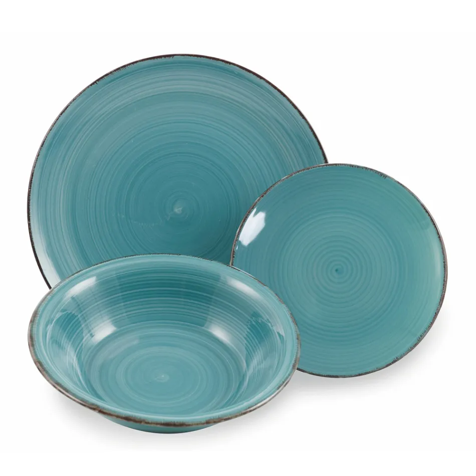 Servis nádobí v odstínech tvrdé dolomitské modré 18 kusů – Abruzzo Viadurini
