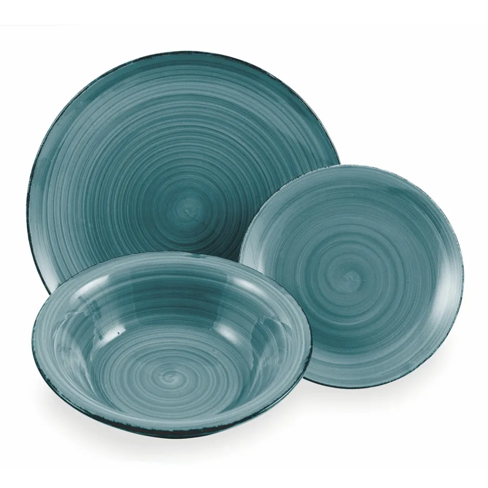 Servis nádobí v odstínech tvrdé dolomitské modré 18 kusů – Abruzzo Viadurini
