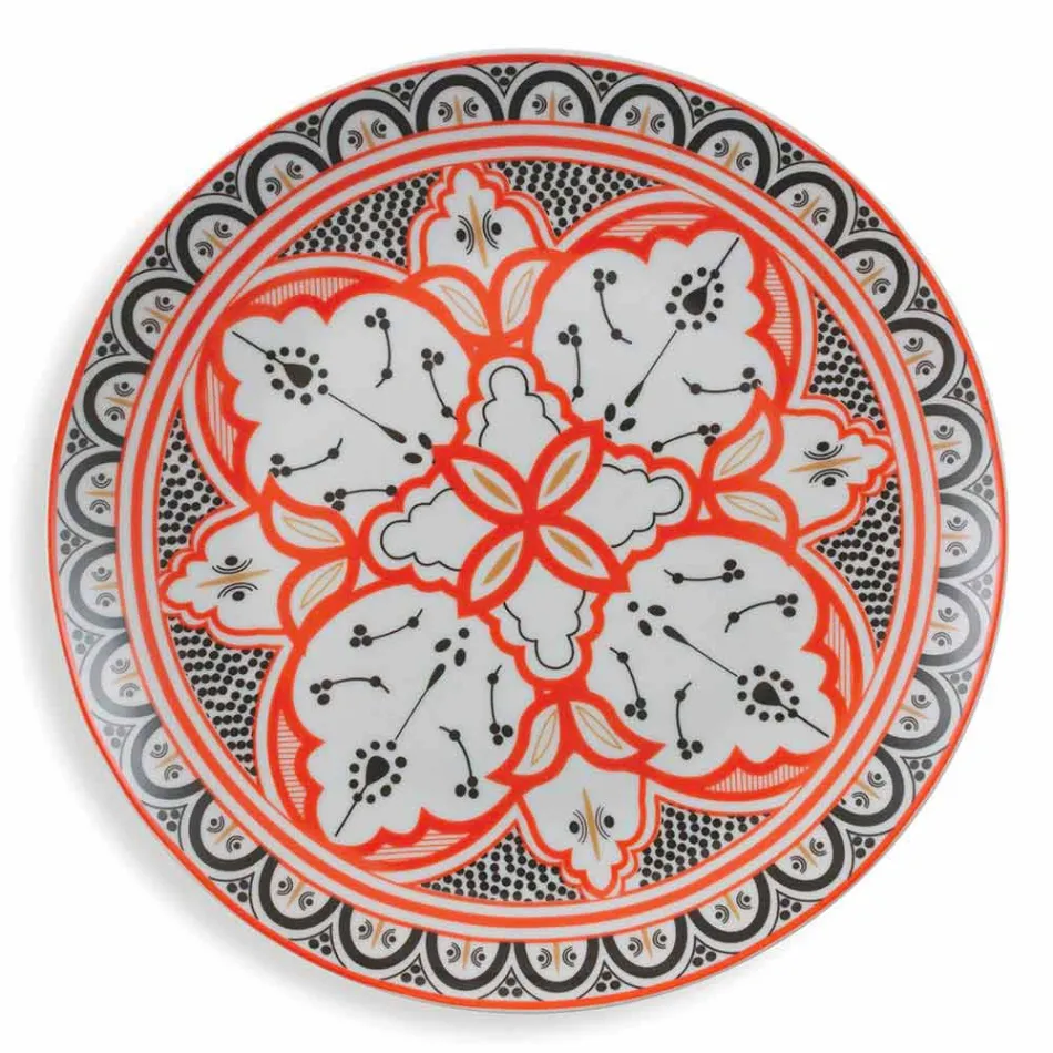 Etnické nádobí servis v porcelánu a barevné a moderní kamenina 18 kusů - Fez Viadurini