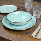 Servírování jídla v tvrdé dolomitové šedé, světle modré nebo modré 18 kusů - arabské Viadurini