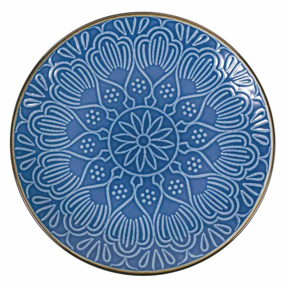 Servírování jídla v tvrdé dolomitové šedé, světle modré nebo modré 18 kusů - arabské Viadurini