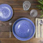 Servírování jídla v tvrdé dolomitové šedé, světle modré nebo modré 18 kusů - arabské Viadurini