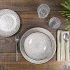 Servírování jídla v tvrdé dolomitové šedé, světle modré nebo modré 18 kusů - arabské Viadurini