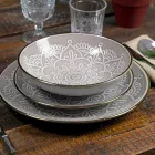 Servírování jídla v tvrdé dolomitové šedé, světle modré nebo modré 18 kusů - arabské Viadurini