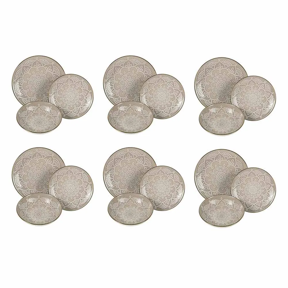 Servírování jídla v tvrdé dolomitové šedé, světle modré nebo modré 18 kusů - arabské Viadurini