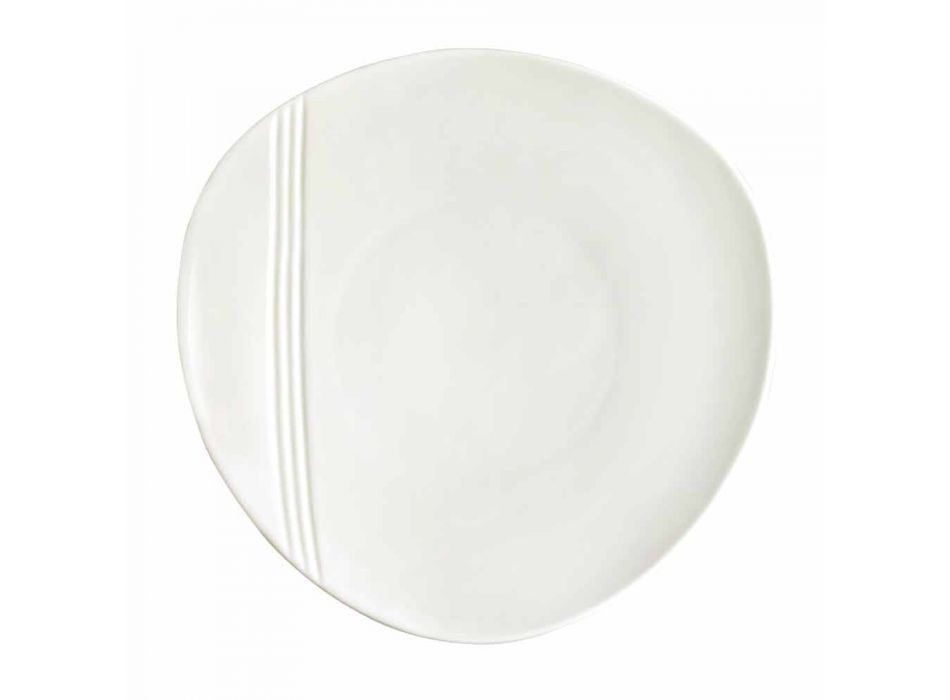 Bílé porcelánové stolní nádobí sada 23 kusů moderního a elegantního designu - Nalah Viadurini