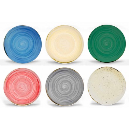 18dílná porcelánová barevná a moderní talířová služba - Rurolo Viadurini