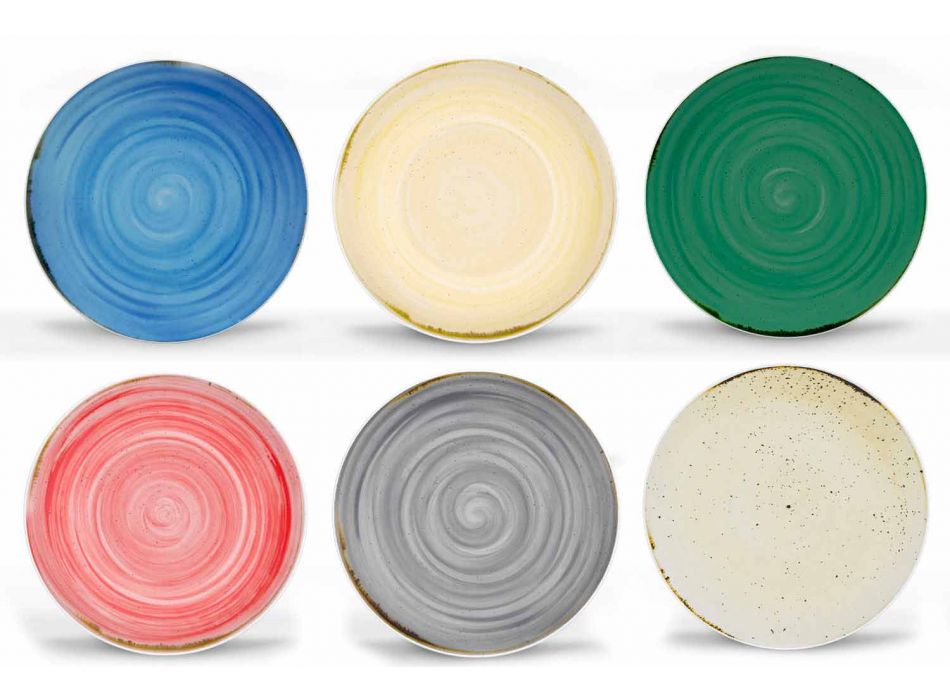 18dílná porcelánová barevná a moderní talířová služba - Rurolo Viadurini