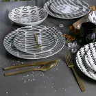 Sada příborů ze želatinové saténové zlaté oceli 24 kusů - skála Viadurini