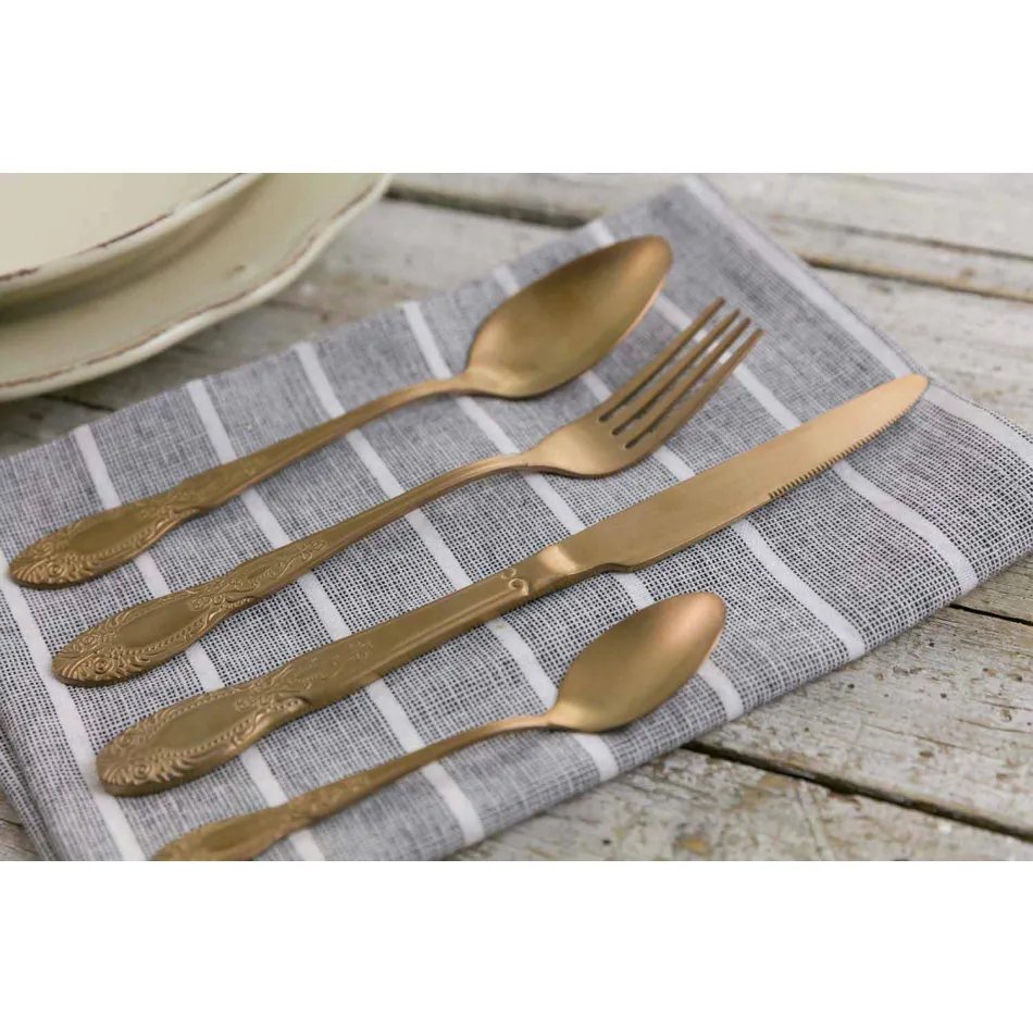 Příbory sada barevné saténové oceli kompletní 24 kusů design - Fantasy Viadurini