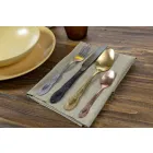 Příbory sada barevné saténové oceli kompletní 24 kusů design - Fantasy Viadurini