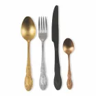 Sada příborů Barevná saténová ocel Kompletní design 24 kusů - Fantasiapos Viadurini