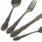 Kompletní sada příborů z černé nebo zlaté saténové oceli, 24 kusů - Fantasy Viadurini