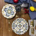 Kompletní sada příborů z černé nebo zlaté saténové oceli, 24 kusů - Fantasy Viadurini