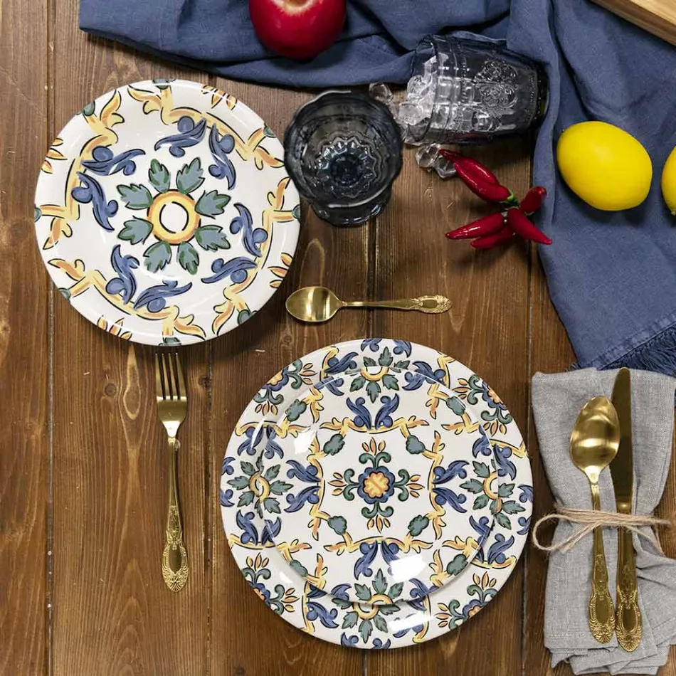 Kompletní sada příborů z černé nebo zlaté saténové oceli, 24 kusů - Fantasy Viadurini