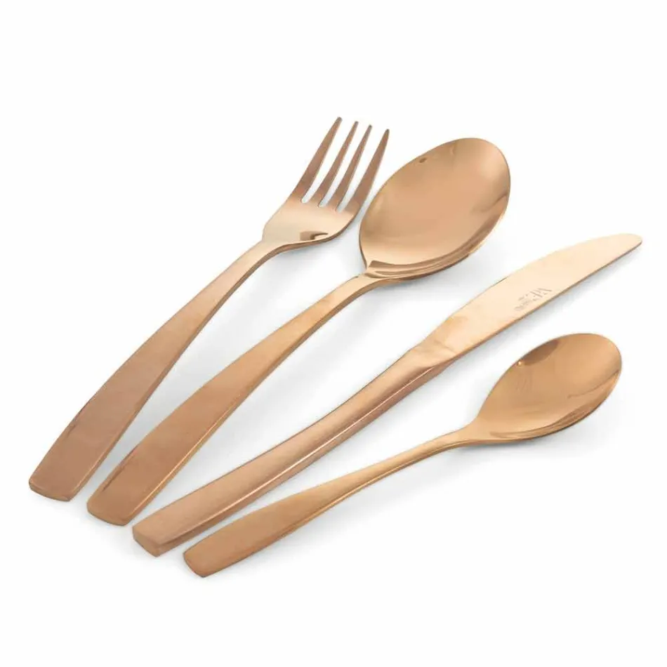 Luxusní 24-dílná sada příborů z nerezové oceli - Wisconsinpos Viadurini