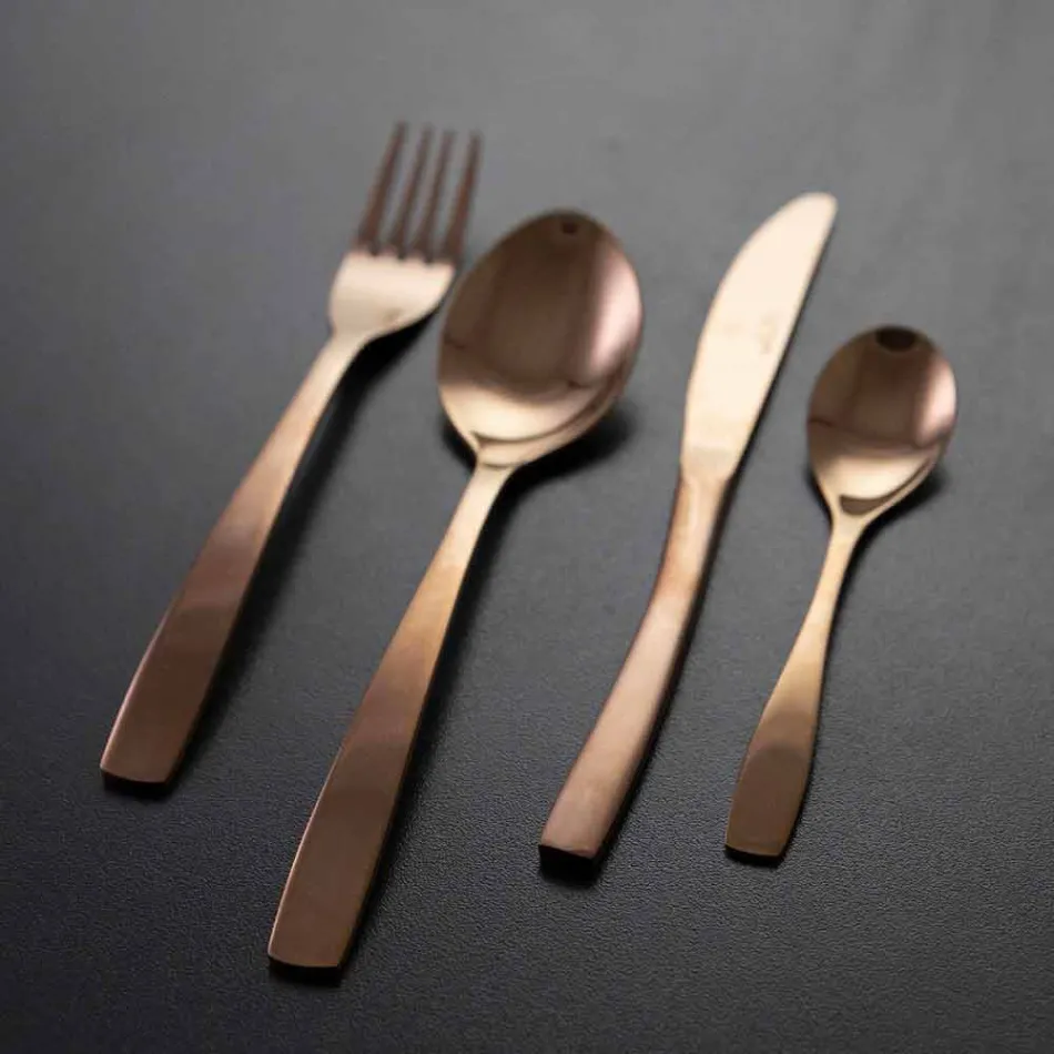 Luxusní 24-dílná sada příborů z nerezové oceli - Wisconsinpos Viadurini