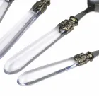 Sada ocelových příborů a průhledná plastová rukojeť 24 ks - Palazzo Viadurini