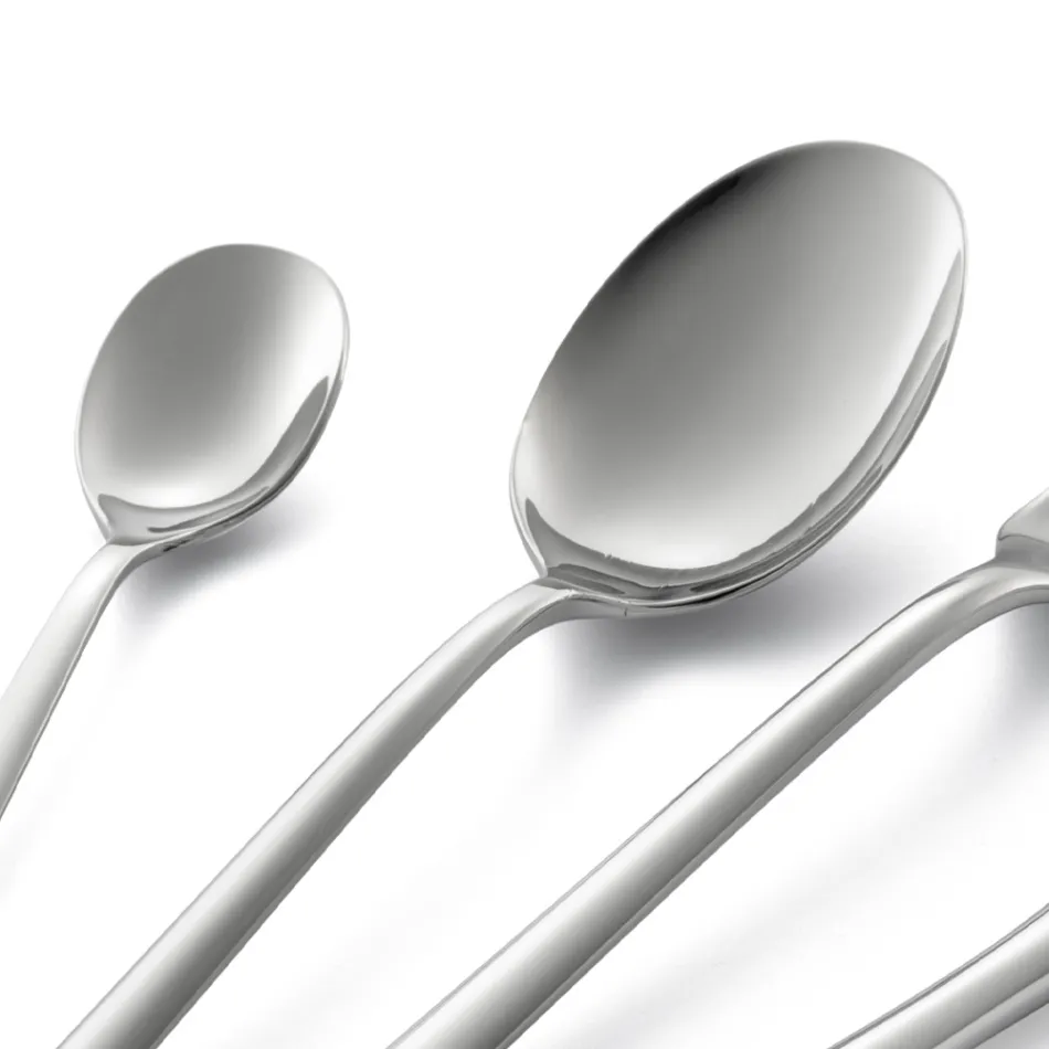 Hranatý design Sada příborů z leštěné nerezové oceli 24 kusů - Bumbun Viadurini