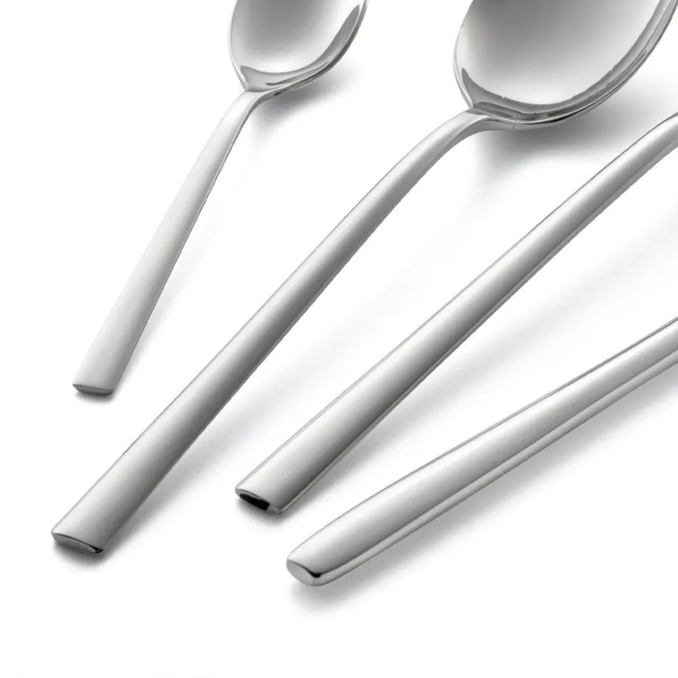 Hranatý design Sada příborů z leštěné nerezové oceli 24 kusů - Bumbun Viadurini