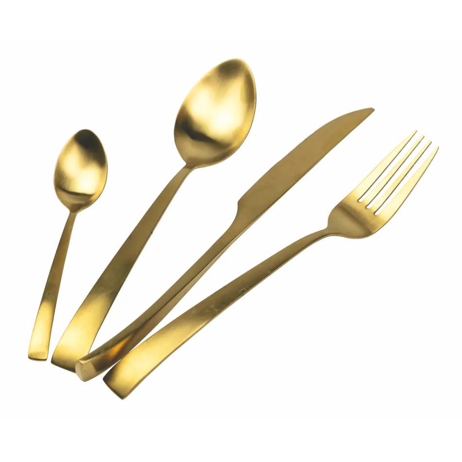 Sada příborů 24 kusů stříbrné, zlaté nebo měděné matné oceli – Borough Viadurini