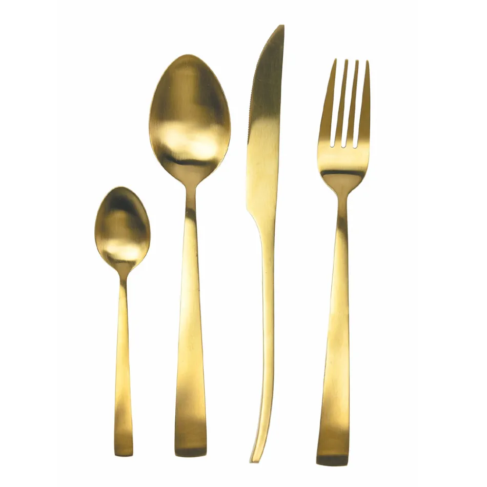 Sada příborů 24 kusů stříbrné, zlaté nebo měděné matné oceli – Borough Viadurini