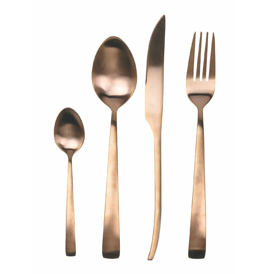 Sada příborů 24 kusů stříbrné, zlaté nebo měděné matné oceli – Borough Viadurini