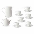 Cappuccino poháry servis s nohou 14 kusů v bílém porcelánu - Armanda Viadurini