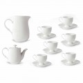 Cappuccino poháry servis s nohou 14 kusů v bílém porcelánu - Armanda