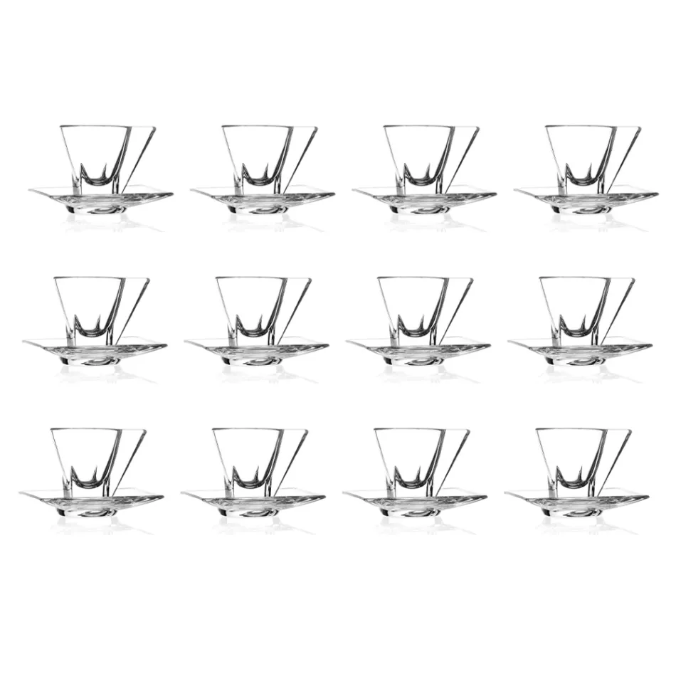 Servis poháru na cappuccino v italském Eco Crystal 12 kusů - amalgám Viadurini