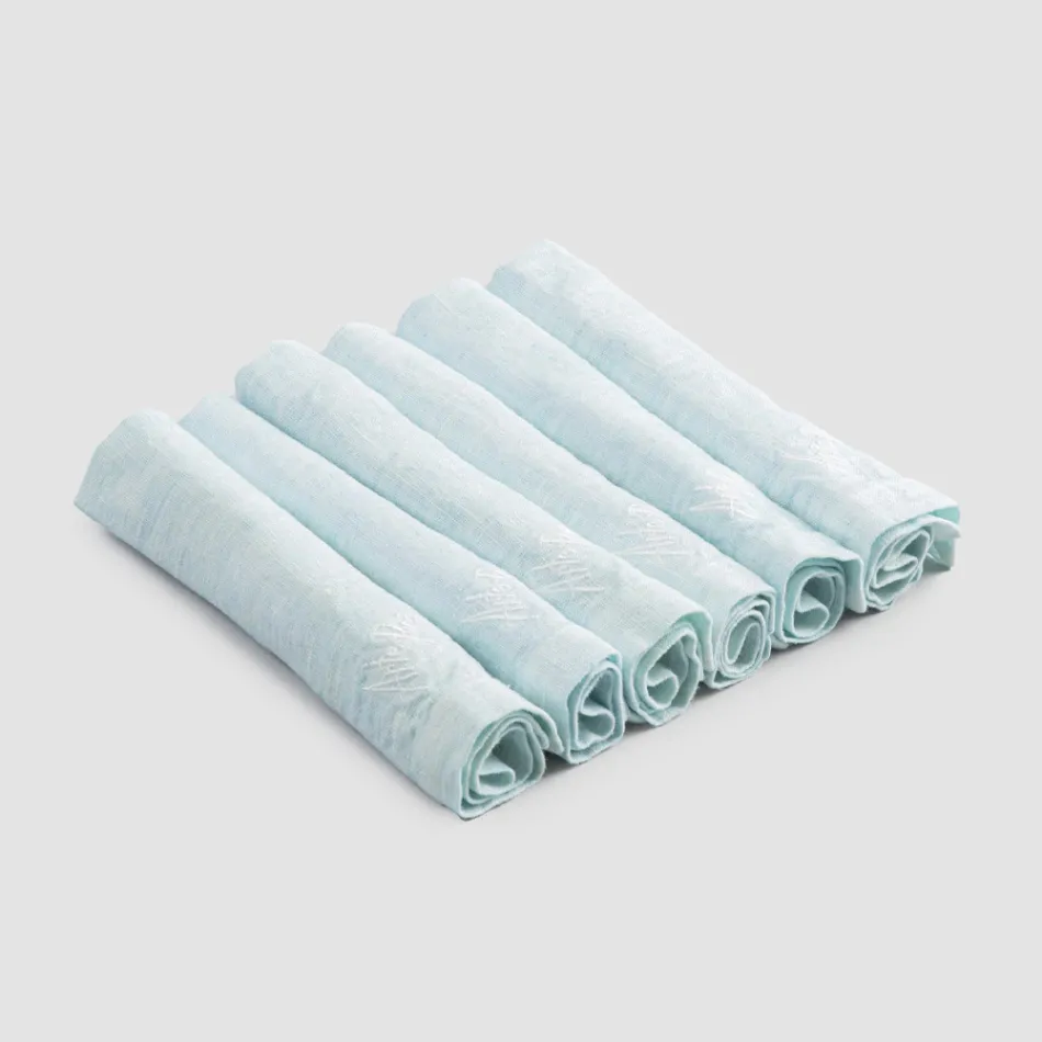 Elegantní lněné ubrousky se skládacím okrajem, 6 barevných kusů – Onestini Viadurini