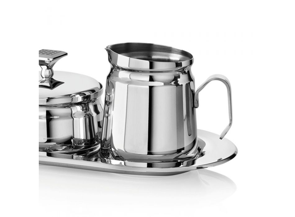 Luxusní stříbrná kovová mísa na cukr a džbán na mléko s třpytkami - Sbrillo Viadurini