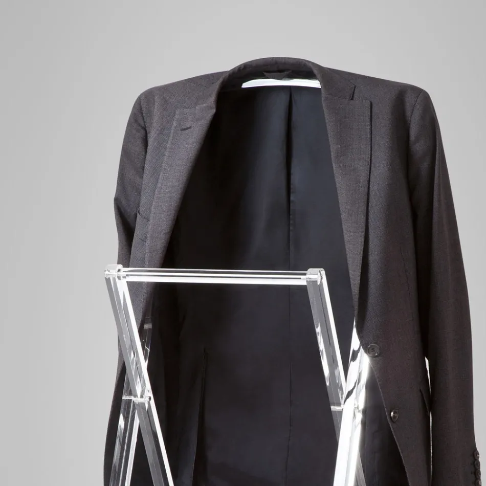 Skládací pokojový komorník z průhledného akrylového křišťálu - Stecla Viadurini