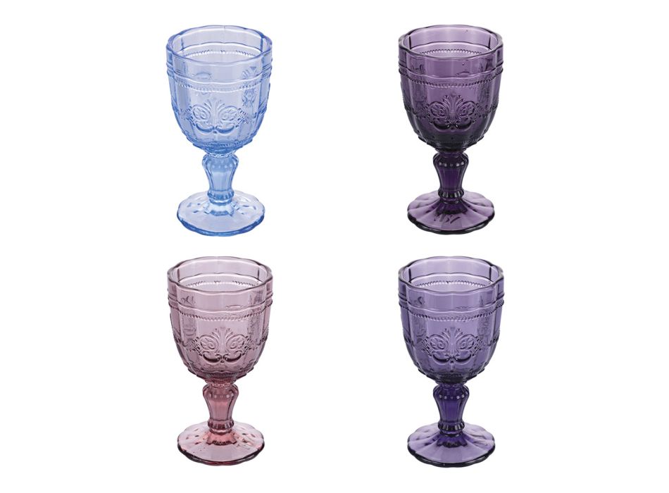 Sada 12 skleněných pohárů 265 ml s dekorací Arabesque - Arabic Viadurini