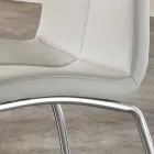 4. září židle moderní design faux kůže a chrom kov Alba Viadurini