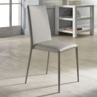 4. září moderní židle v bílé kůži, šedé o Tortora Dora Viadurini
