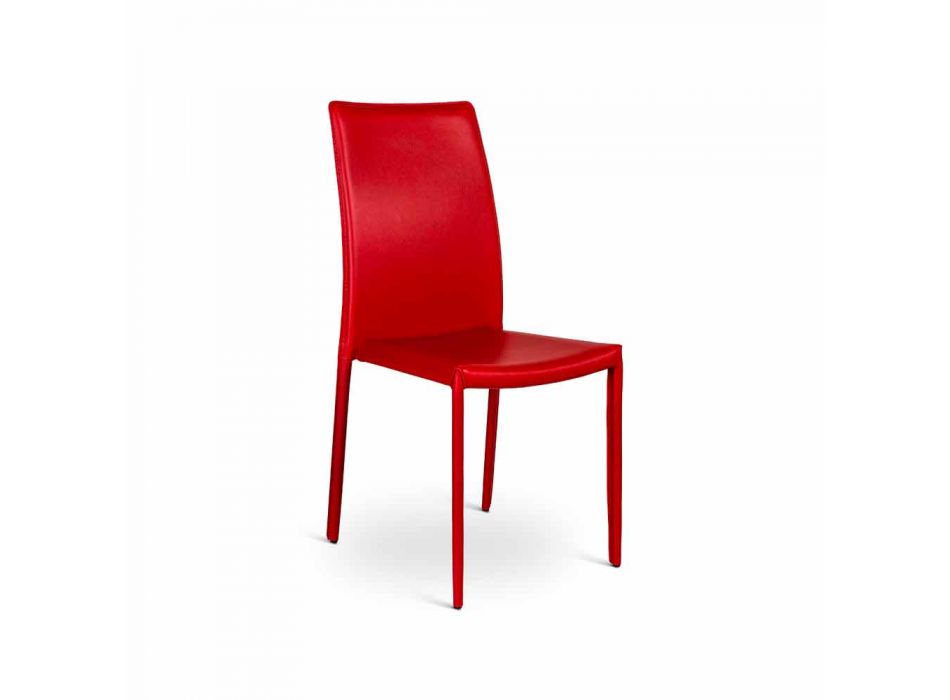4.září moderní židle Joy imitace kůže, zcela pokryty Viadurini