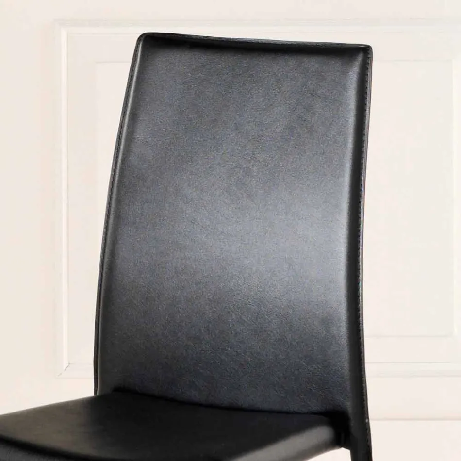 4.září moderní židle Joy imitace kůže, zcela pokryty Viadurini