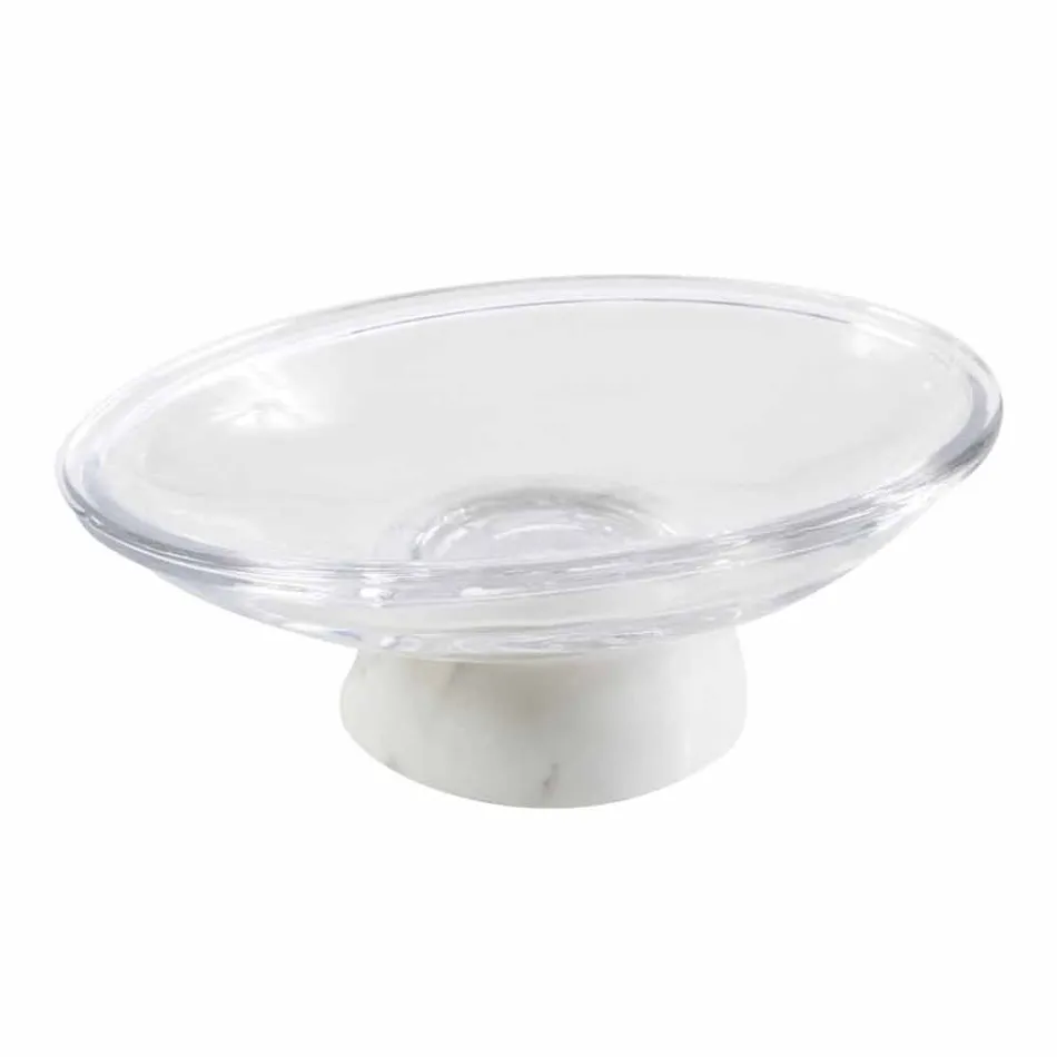 Moderní koupelnové doplňky v mramoru Calacatta a skle Carona Viadurini