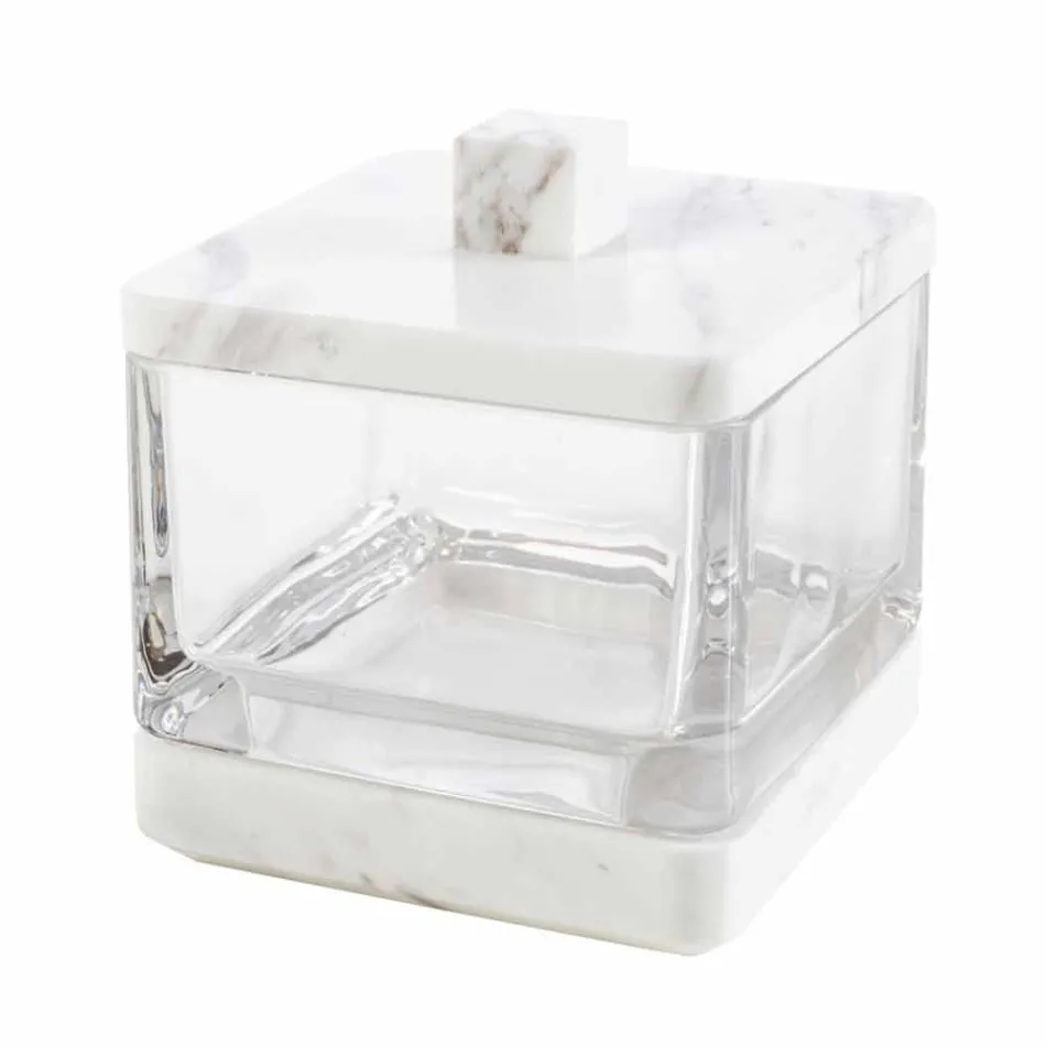 Moderní koupelnové doplňky v mramoru Calacatta a skle Carona Viadurini