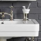 Koupelová sada s dvojitým konzole v bílé keramické lineární strukturu Viadurini