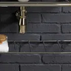 Koupelová sada s dvojitým konzole v bílé keramické lineární strukturu Viadurini