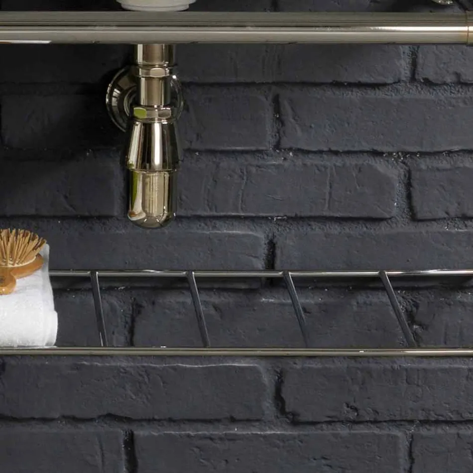 Koupelová sada s dvojitým konzole v bílé keramické lineární strukturu Viadurini