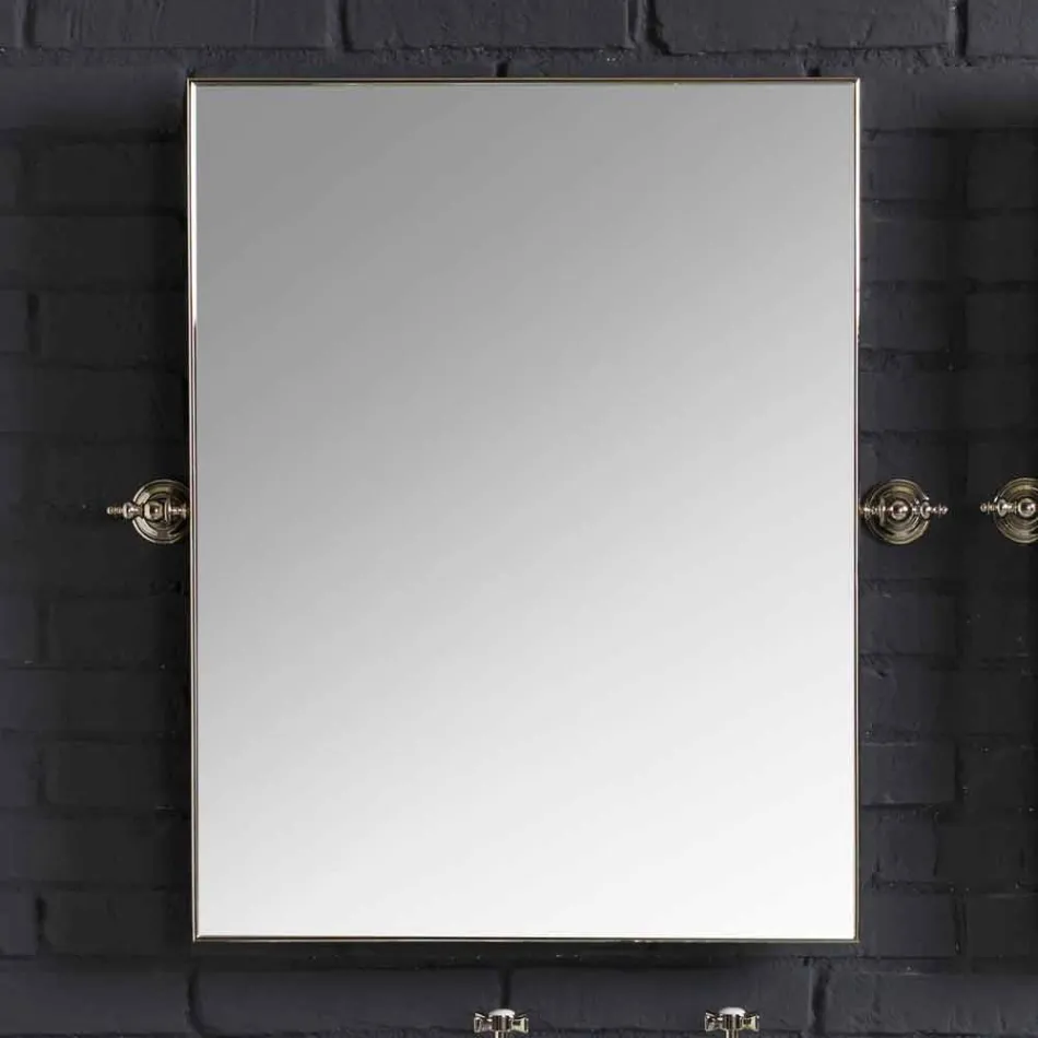 Koupelová sada s dvojitým konzole v bílé keramické lineární strukturu Viadurini