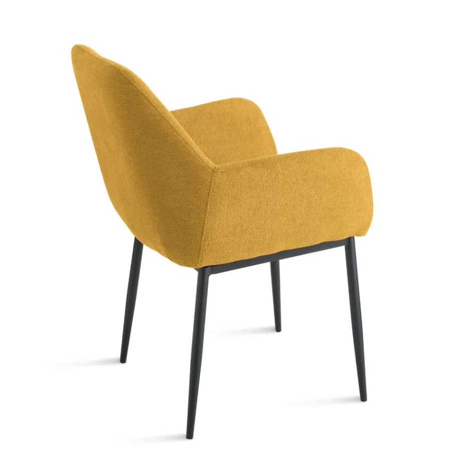 Sada 2 čalouněných křesel z barevné látky s kovovým rámem - Valeria Viadurini