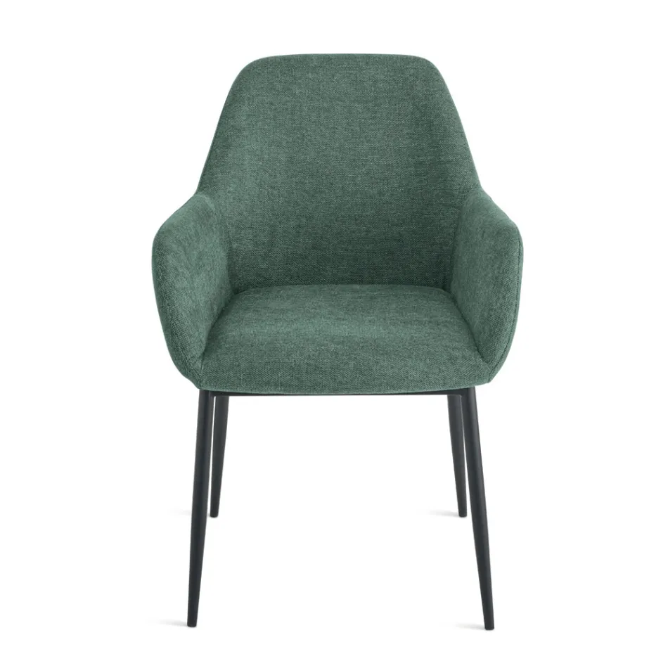 Sada 2 čalouněných křesel z barevné látky s kovovým rámem - Valeria Viadurini