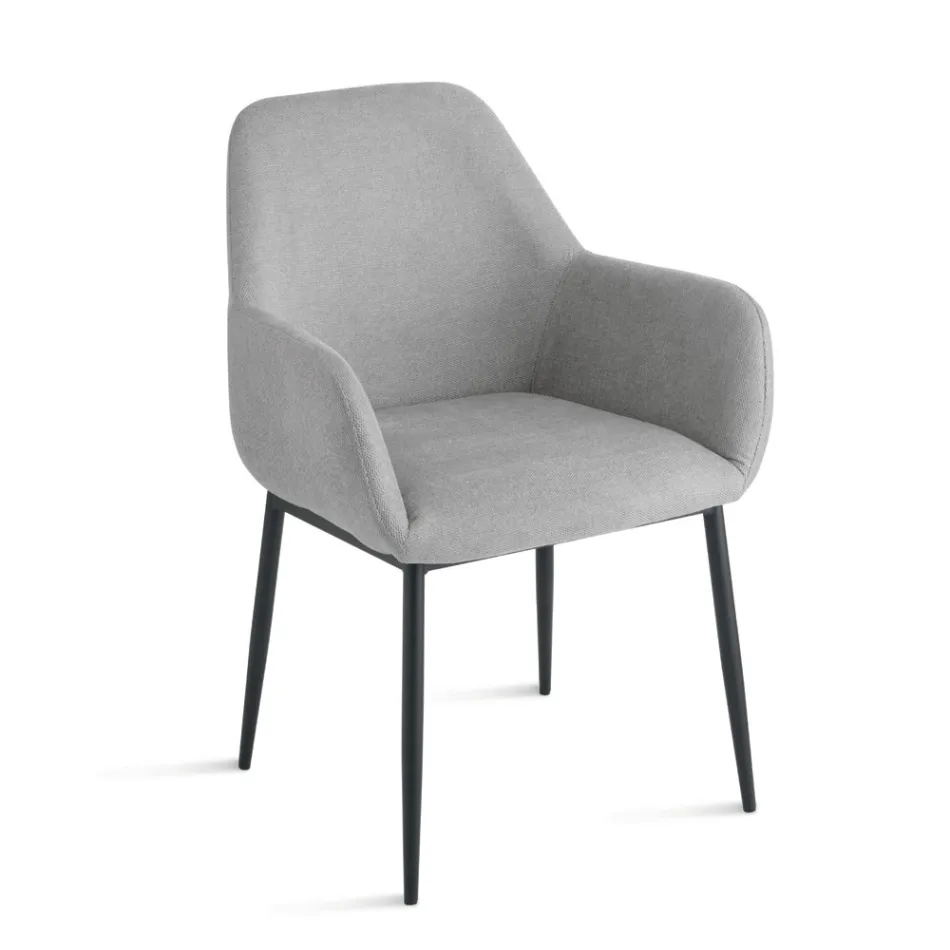 Sada 2 čalouněných křesel z barevné látky s kovovým rámem - Valeria Viadurini